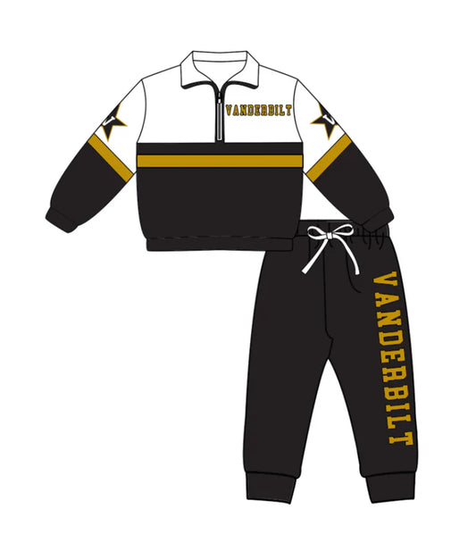 Preorder (moq 5)Baby Boys Vanderbilt Zipper Pullover Jogger Pants Team Clothes Set 1.6