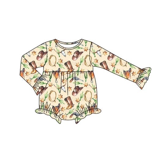 Preorder moq 5 Baby Infant Girls Long Sleeves Hats Boots Hunting Ruffle Romper 7.12