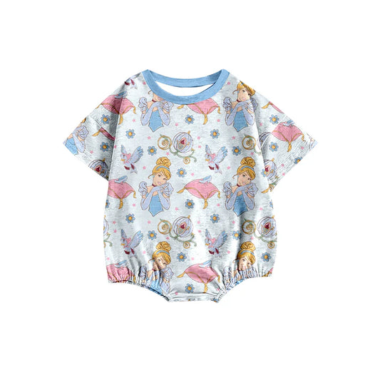 preorder(moq 5) Baby Girls Bird Princess Short Sleeve Rompers 12.26