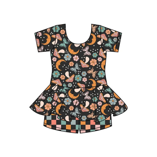 Preorder moq 5 Baby Girls Marshroom Butterfly Short Sleeves Top Shorts Sets 5.8