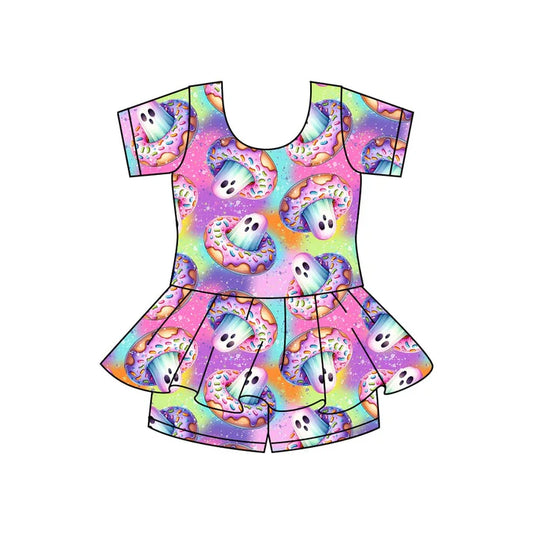 Preorder moq 5 Baby Girls Halloween Ghost Short Sleeves Top Shorts Sets 5.8