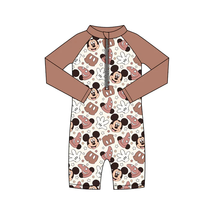 Preorder (moq 5)Baby Boys Long Sleeve Cartoon Mouses Stars Zipper Pants Swimsuits 1.10