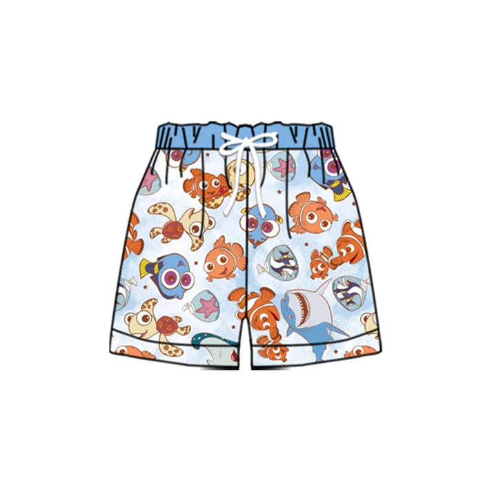 Preorder (moq 5)Baby Boys Cartoon Fishes Swimming Trunks Shorts Bottom 1.9