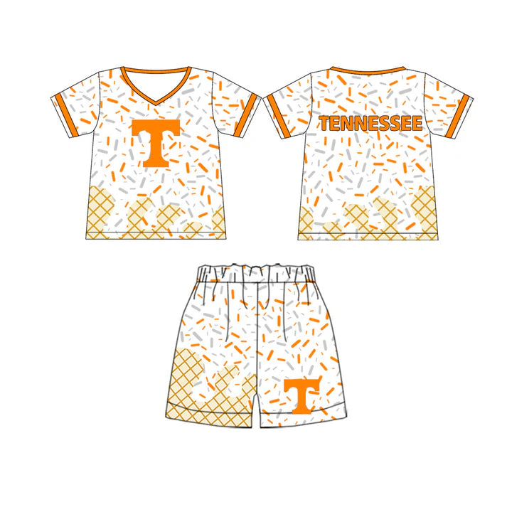 preorder(moq 5) Baby Boys Tennessee Team Short Sleeve Tee Shirt Shorts Clothes Sets 5.29