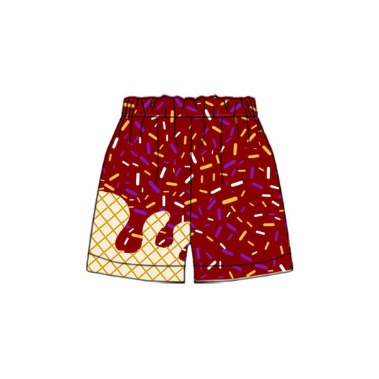 Preorder(moq 5) Baby Boys Team Dark Red Ice Cream Drips Sports Shorts 5.7