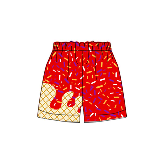 Preorder(moq 5) Baby Boys Team Red Ice Cream Drips Sports Shorts 5.7