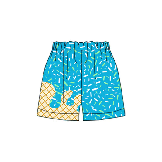 Preorder(moq 5) Baby Boys Team Green Ice Cream Drips Sports Shorts 5.7