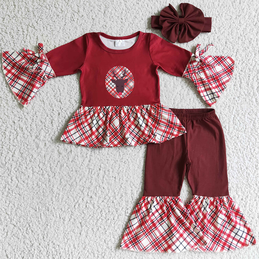 Toddler Baby Girl Clothes with Bow Christmas Girls Outfits GLP0202