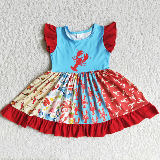 Lobster Baby Girl Twirl Dresses Wholesale Girls Clothes Boutique Dress D12-27