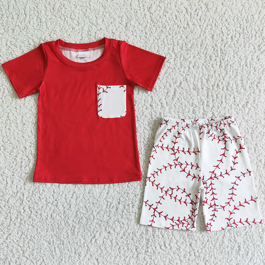 New Design Summer Baby Boy Clothes Sets Baseball Cute Boys Boutique Clothing Kids Outfits BSSO0022