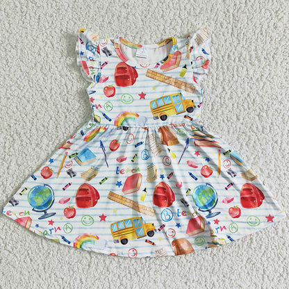 Cute Baby Girls Clothes Back to School Kids Sibling Clothing Toddler Girls Dress Boutique Boys Outfits GSSO0112