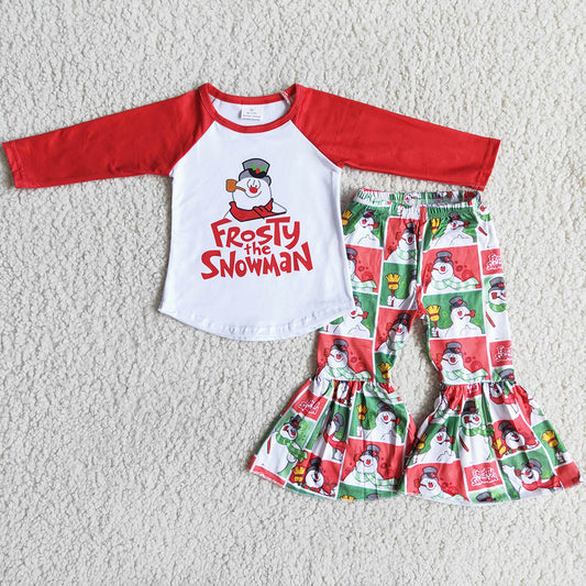 Baby Girls Clothing Christmas Toddler Girls Clothing Bell Bottom Outfits 6 A2-2