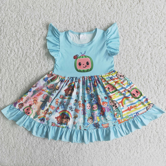 Wholesale Baby Girl Twirl Dresses Fashion Girls Clothes Boutique Dress Short Sleeve C13-19