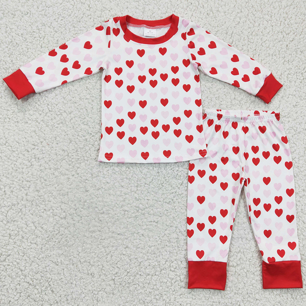 Valentine's Day Girls Pajamas Set Love Kids Pajamas Sleepwear Suit GLP0360