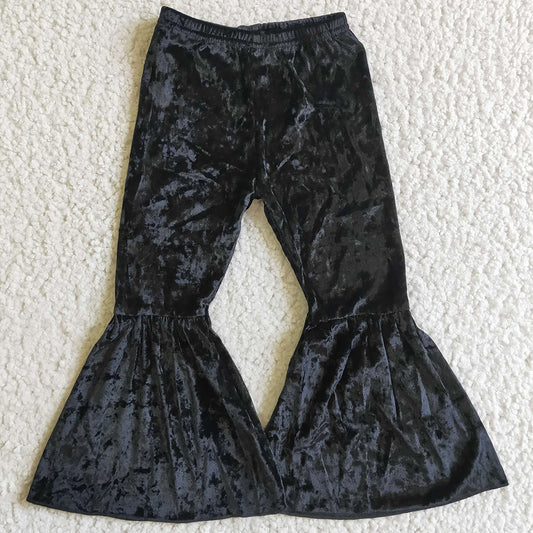 Boutique Girls Velvet Bell Pants Black C3-12