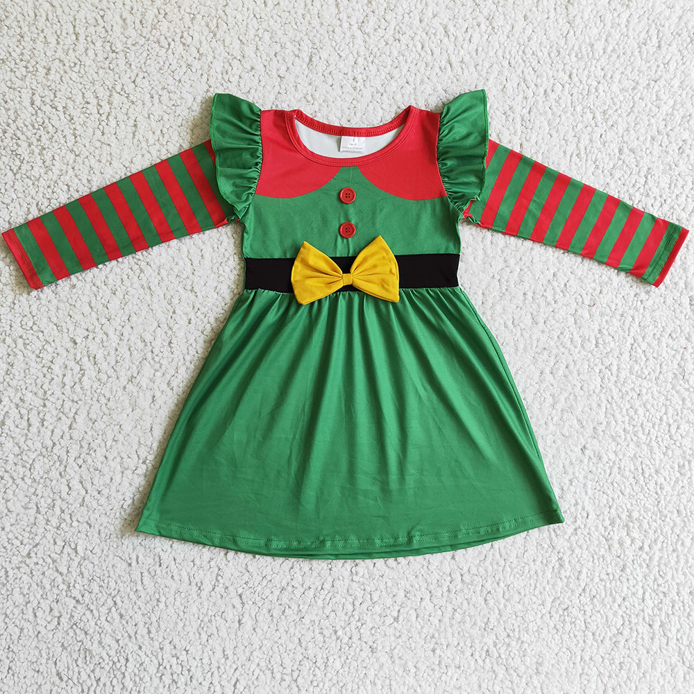 Hot Sale Girls Long Sleeve Dress Christmas Baby Girl Dresses GLD0143