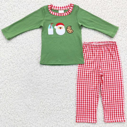RTS Baby Girl Clothes Santa Claus Embroidery Boutique Girls Outfits GLP0356 LR0233