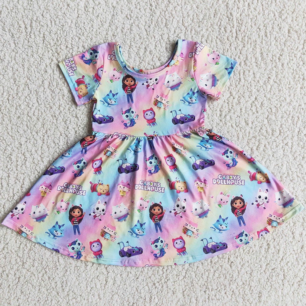 Toddler Baby Girl Dress Girl Dresses Cartoon Cute Girls Dresses E3-6