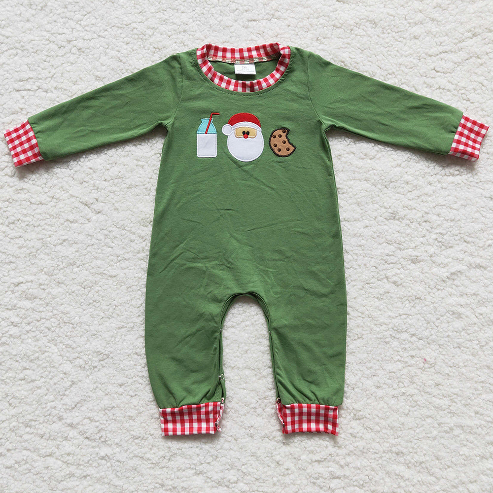 Boutique Infant Baby Rompers Santa Claus Embroidery Baby Girl Clothes Romper GLP0356 LR0233