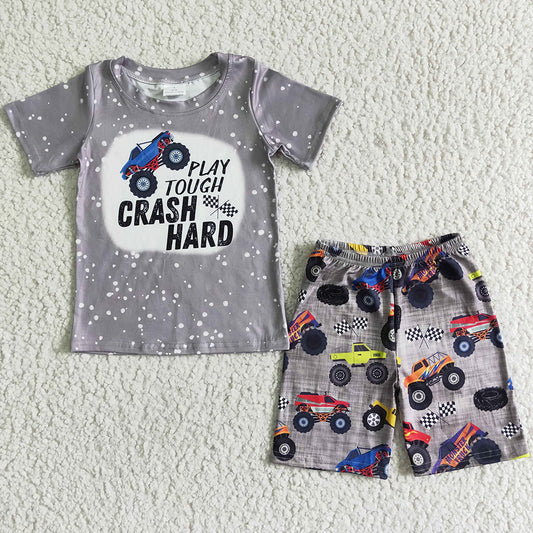 New Arrival Baby Boy Clothes Sets Car Print Boutique Kids Clothing Summer Boys Boutique Outfits BSSO0070