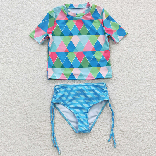 Hot Sale Baby Girls Swimsuit Colorful Boutique 2 pieces Swimsuits S0114