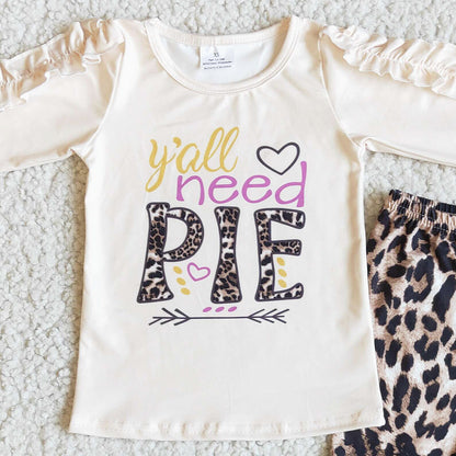 Hot Sale Girls Clothing Set Fashion Baby Girl Clothes Leopard Bell Pants Set 6 A23-20