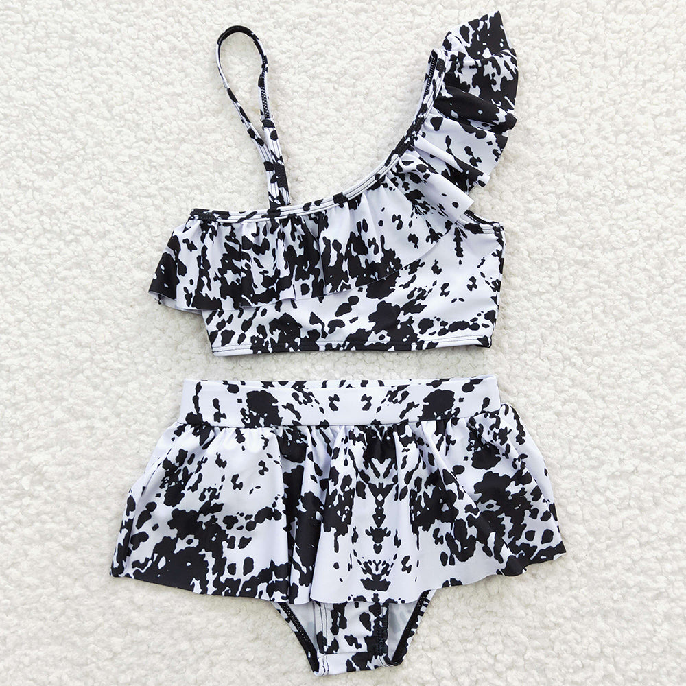 Baby Girls Swimsuit Summer Cow Print Two Pieces Swimsuits S0123