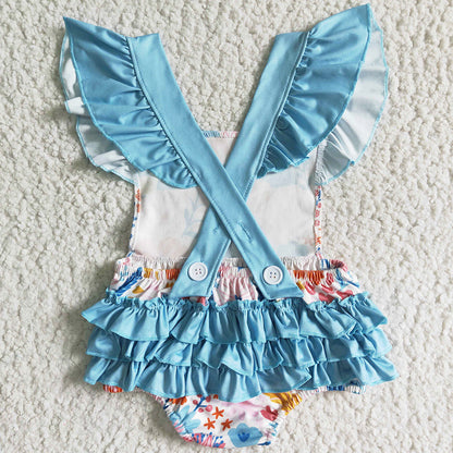 New Fashion Girls Dress Flower Print Cute Kids Girl Clothes Baby Romper Boutique Toddler Girls Dresses Sister Outfits GSD0077