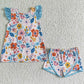 New Fashion Girls Dress Flower Print Cute Kids Girl Clothes Baby Romper Boutique Toddler Girls Dresses Sister Outfits GSD0077