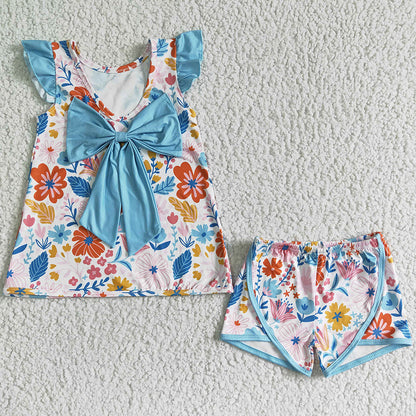 New Fashion Girls Dress Flower Print Cute Kids Girl Clothes Baby Romper Boutique Toddler Girls Dresses Sister Outfits GSD0077