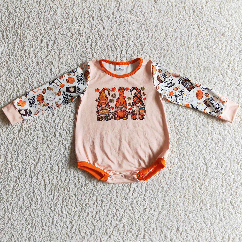 Thanksgiving Baby Girl Clothes Romper Pumpkin Print Infant Baby Rompers LR0155