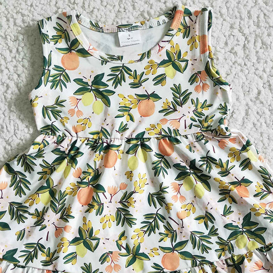 New Design Baby Girls Clothes Lemon Print Cute Girls Summer Clothing Set Boutique Kids Clothing Outfits GSSO0076