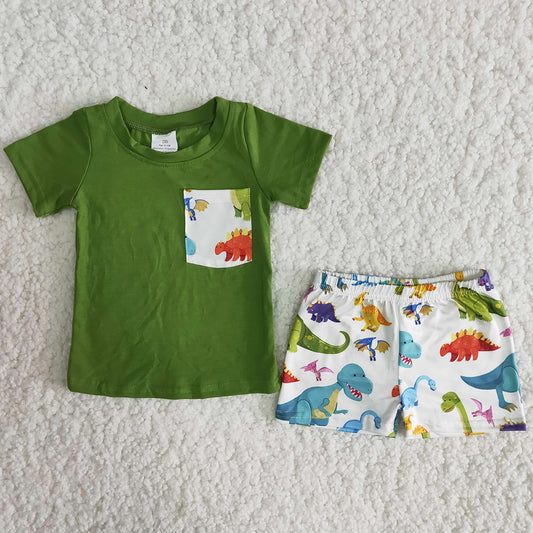 New Fashion Baby Boy Clothes Dinosaur Print Hot Sale Boys Clothing Girls Outfits Sibling Clothing A16-12