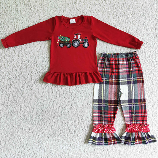 Boutique Girls Clothing Embroidery Car Fall Winter Outfits GLP0063