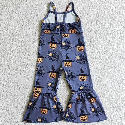 Halloween Girls Jumpsuit Pumpkin Print Girls Clothes Romper SR0066