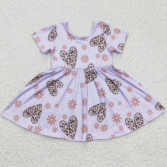 Hot Sale Baby Girls Dress Valentine's Day Love Print Cute Girls Twirl Dresses GSD0213