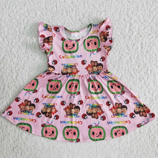 Fashion Baby Girl Dresses Short Sleeve Cute Toddler Girls Dress B17-2