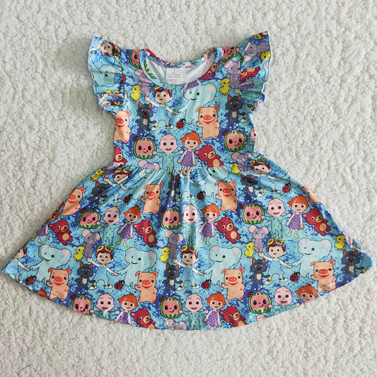 Hot Sale Baby Girl Dresses Short Sleeve Cute Little Girls Dress Summer B14-11