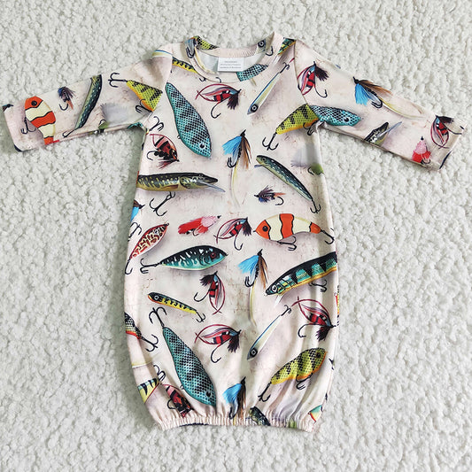 New Fashion Kids Rompers Infant Baby Nightgown Long Sleeve Fashion Toddler Boys Romper Sleepwear NB0004