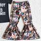 Western Style Kids Clothes Girls Bell Pants Sets Boutique Baby Girl Clothes Toddler Outfits E6-16 3.19