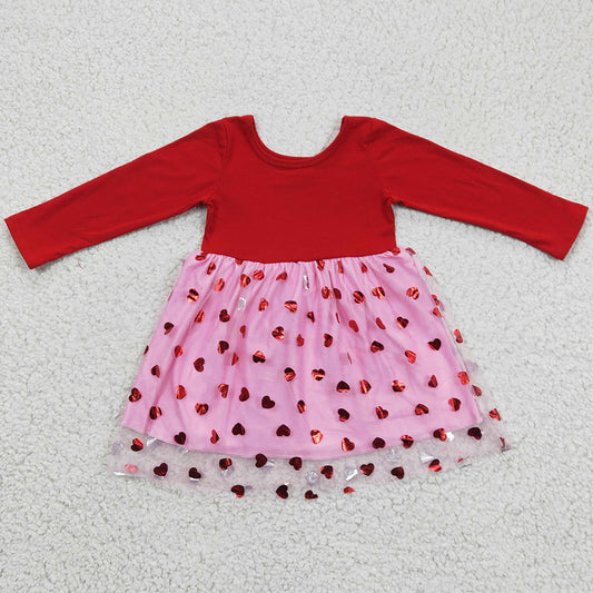 New Design Toddler Girls Dress Valentine's Day Love Boutique Baby Girls Dresses GLD0171