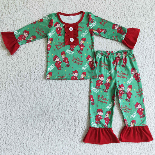 Boutique Girls Pajamas Set Fall Winter CHristmas Kids Pajamas GLP0149