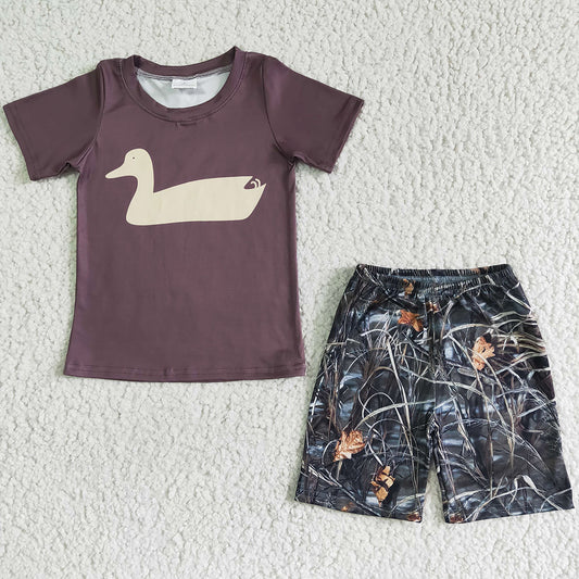 Boutique Baby Boy Clothes Duck Print Cute Summer Toddler Boys Clothes Set Fashion Kids Clothing Outfits BSSO0011