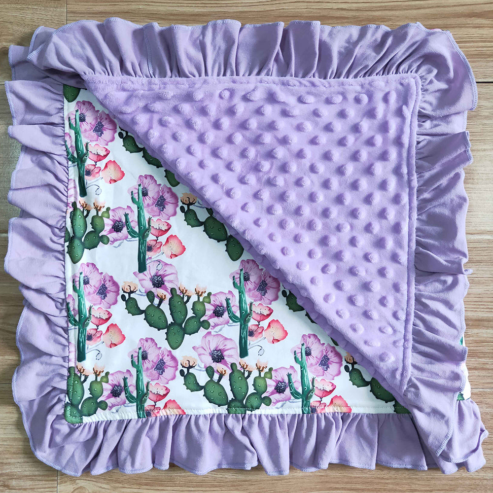 Hot Sale Baby Kids Blankets Cactus Print Cute Infant Baby Girls Blanket High Quality Soft Boutique Children Baby Blankets BL0002