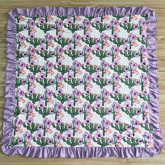 Hot Sale Baby Kids Blankets Cactus Print Cute Infant Baby Girls Blanket High Quality Soft Boutique Children Baby Blankets BL0002