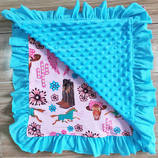 New Arrival Kids Baby Blankets Western Style Fashion Infant Baby Girls Blanket High Quality Soft Boutique Kids Baby Blankets BL0009