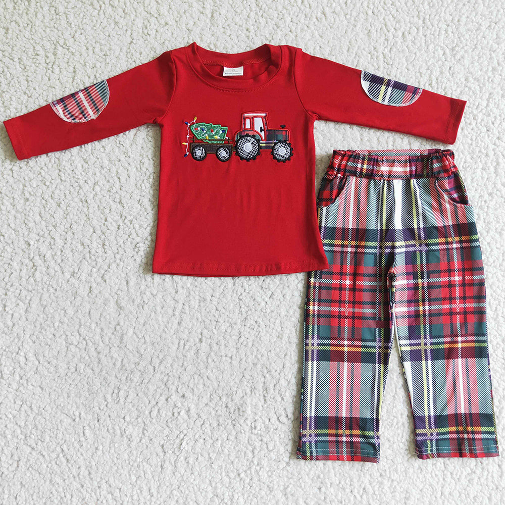 Fashion Boys Clothing Set Embroidery Car Boutique Kids Outfits BLP0013