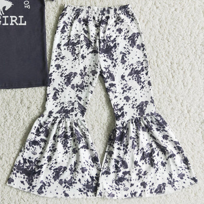 RTS Baby Girls Clothes Western Style Kids Clothes Girls Bell Bottom Outfits New Fashion Toddler Baby Clothing Wholesale Outfits D4-27