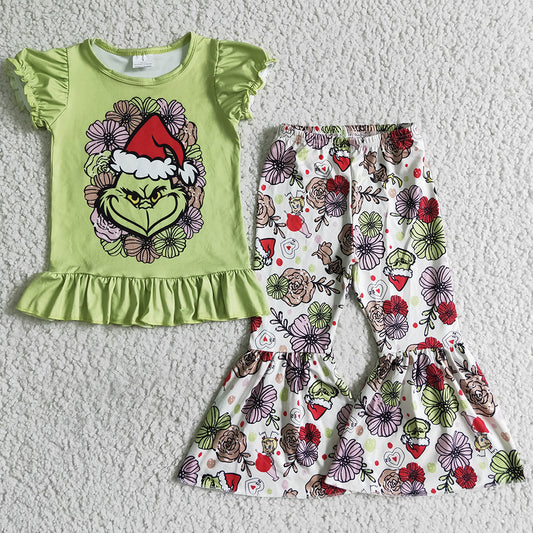 Christmas Boutique Girls Clothes Short Sleeve Bell Pants Set GSPO0179