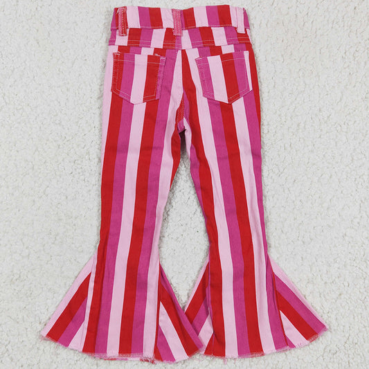 Boutique Girls Denim Pants Stripe Girls Jeans Bell Pants P0043